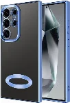 Samsung Galaxy S24 Ultra Kılıf Kamera Korumalı Silikon Logo Açık Omega Kapak - Sierra Mavi