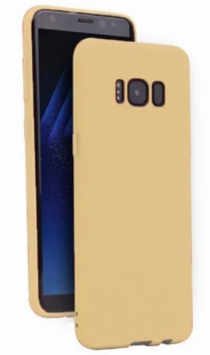 Samsung Galaxy S8 Kılıf İnce Mat Esnek Silikon - Gold