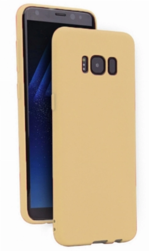 Samsung Galaxy S8 Kılıf İnce Soft Mat Renkli Esnek Silikon Kapak - Gold