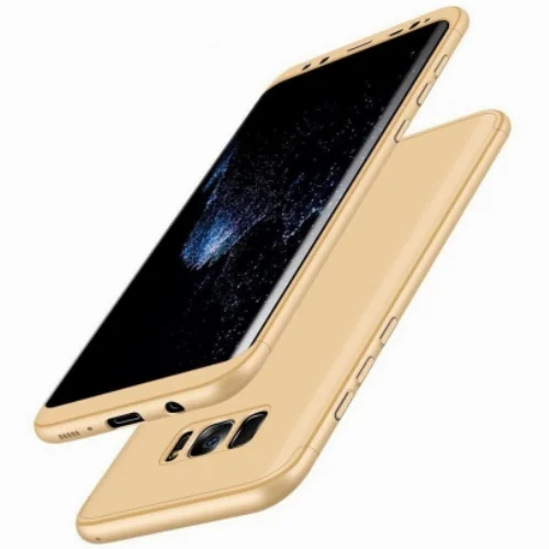 Samsung Galaxy S8 Plus Kılıf 3 Parçalı 360 Tam Korumalı Rubber AYS Kapak  - Gold
