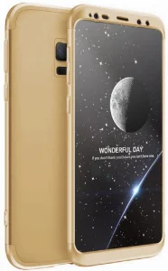 Samsung Galaxy S9 Kılıf 3 Parçalı 360 Tam Korumalı Rubber AYS Kapak  - Gold