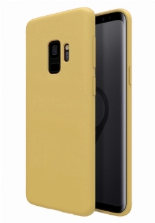 Samsung Galaxy S9 Kılıf İnce Soft Mat Renkli Esnek Silikon Kapak - Gold