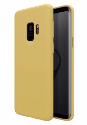 Samsung Galaxy S9 Kılıf İnce Soft Mat Renkli Esnek Silikon Kapak - Gold