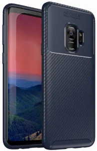 Samsung Galaxy S9 Kılıf Karbon Serisi Mat Fiber Silikon Negro Kapak - Lacivert