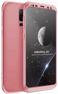 Samsung Galaxy S9 Plus Kılıf 3 Parçalı 360 Tam Korumalı Rubber AYS Kapak  - Rose Gold