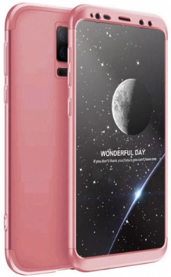 Samsung Galaxy S9 Plus Kılıf 3 Parçalı 360 Tam Korumalı Rubber AYS Kapak  - Rose Gold