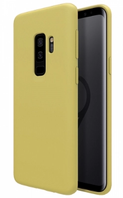 Samsung Galaxy S9 Plus Kılıf İnce Soft Mat Renkli Esnek Silikon Kapak - Gold