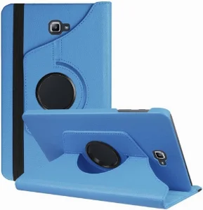 Samsung Galaxy Tab A 10.1 (T580) Tablet Kılıfı 360 Derece Dönebilen Standlı Kapak - Mavi