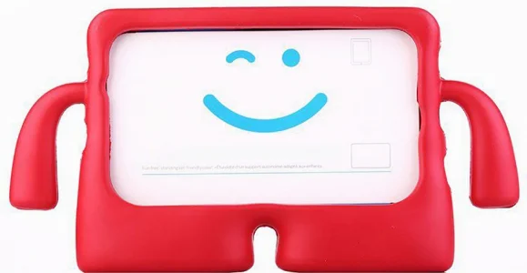 Samsung Galaxy Tab A 10.5 - T590 Kılıf Çocuklar İçin Standlı Eğlenceli Korumalı Silikon Tablet Kılıfı - Kırmızı