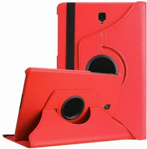 Samsung Galaxy Tab A 10.5 (T590) Tablet Kılıfı 360 Derece Dönebilen Standlı Kapak - Kırmızı