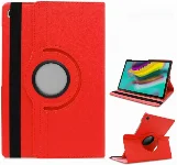 Samsung Galaxy Tab A7 T500 Tablet Kılıfı 360 Derece Dönebilen Standlı Kapak - Kırmızı