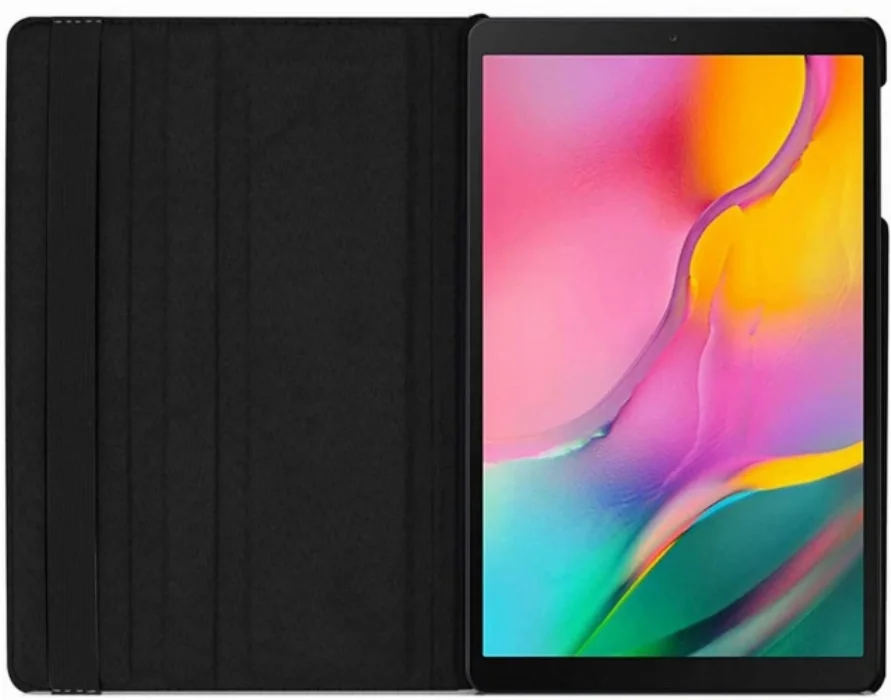 Samsung Galaxy Tab A7 T500 Tablet Kılıfı 360 Derece Dönebilen Standlı Kapak - Siyah