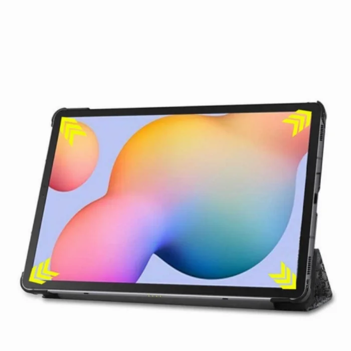 Samsung Galaxy Tab A7 T500 Tablet Kılıfı Standlı Smart Cover Kapak - Gold