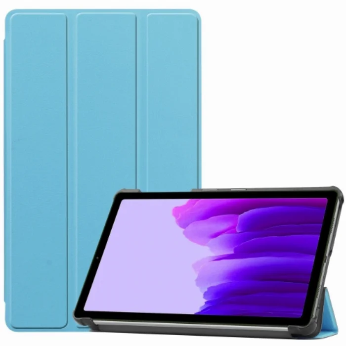 Samsung Galaxy Tab A7 T500 Tablet Kılıfı Standlı Smart Cover Kapak - Mavi