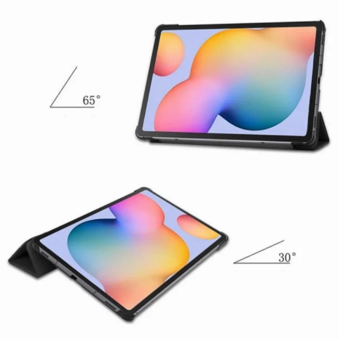 Samsung Galaxy Tab A7 T500 Tablet Kılıfı Standlı Smart Cover Kapak - Siyah