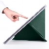 Samsung Galaxy Tab A7 T500 Tablet Kılıfı Standlı Tri Folding Kalemlikli Silikon Smart Cover - Koyu Yeşil