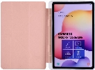 Samsung Galaxy Tab A7 T500 Tablet Kılıfı Standlı Tri Folding Kalemlikli Silikon Smart Cover - Pembe