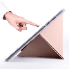 Samsung Galaxy Tab A7 T500 Tablet Kılıfı Standlı Tri Folding Kalemlikli Silikon Smart Cover - Pembe