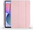 Samsung Galaxy Tab A7 T500 Tablet Kılıfı Standlı Tri Folding Kalemlikli Silikon Smart Cover - Pembe