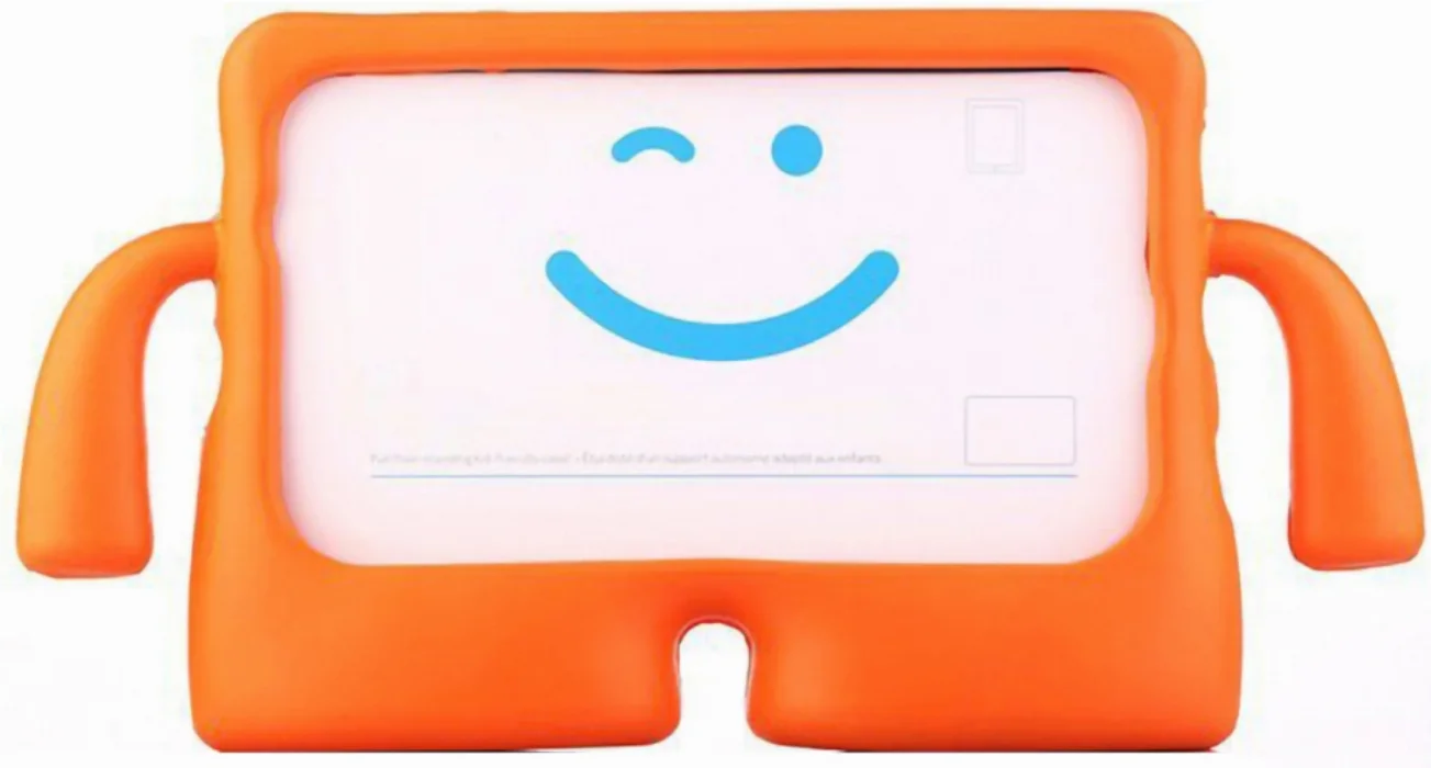 Samsung Galaxy Tab A8 10.5 SM-X200 Kılıf Çocuklar İçin Standlı Eğlenceli Korumalı Silikon Tablet Kılıfı - Turuncu