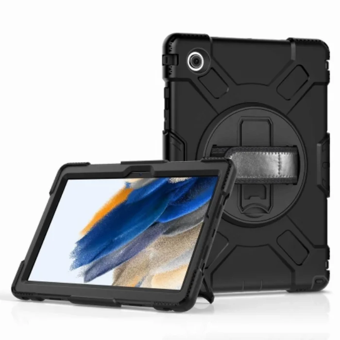 Samsung Galaxy Tab A8 10.5 SM-X200 Kılıf Zore Defender Tablet Silikon - Siyah