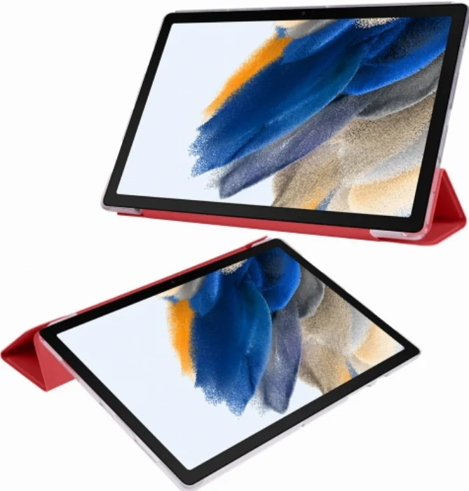 Samsung Galaxy Tab A8 10.5 SM-X200 Tablet Kılıfı Standlı Smart Cover Kapak - Kırmızı