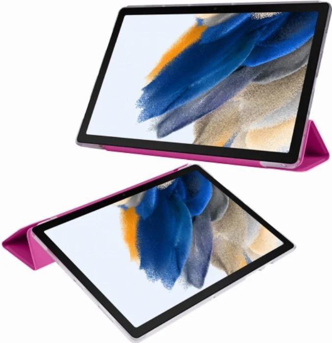 Samsung Galaxy Tab A8 10.5 SM-X200 Tablet Kılıfı Standlı Smart Cover Kapak - Pembe