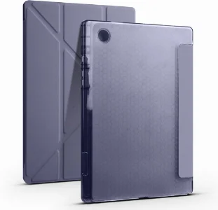 Samsung Galaxy Tab A8 10.5 SM-X200 Tablet Kılıfı Standlı Tri Folding Kalemlikli Silikon Smart Cover - Mor
