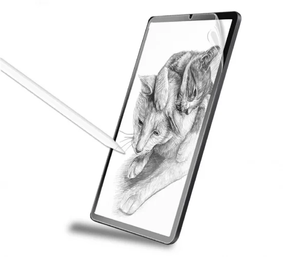 Samsung Galaxy Tab A9 Plus Ekran Koruyucu Parmak İzi Bırakmayan Çizim İçin Kağıt Hissi Paper-Like Serisi - Şeffaf