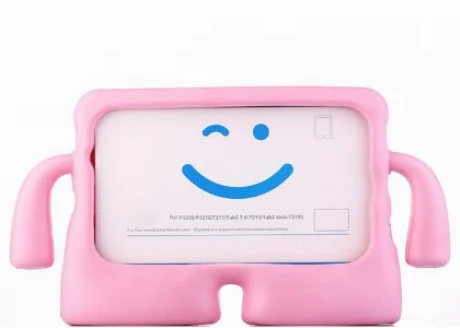 Samsung Galaxy Tab A9 Plus Kılıf Standlı Çocuklar İçin Renkli Koruyucu iBuy Tablet Kapak - Pembe