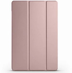 Samsung Galaxy Tab A9 Plus Tablet Kılıfı Akıllı Uyku Modlu Standlı Şeffaf Smart Cover Kapak - Rose