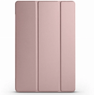 Samsung Galaxy Tab A9 Plus Tablet Kılıfı Akıllı Uyku Modlu Standlı Şeffaf Smart Cover Kapak - Rose