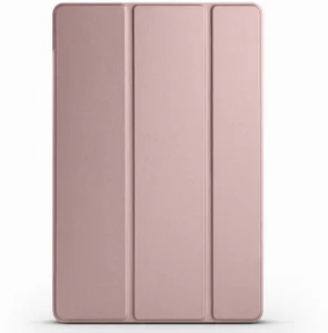 Samsung Galaxy Tab A9 Tablet Kılıfı Akıllı Uyku Modlu Standlı Şeffaf Smart Cover Kapak - Rose Gold