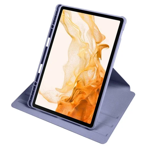 Samsung Galaxy Tab S10 Plus Tablet Kılıfı Termik Kalem Bölmeli Dönebilen Standlı Kapak - Lacivert