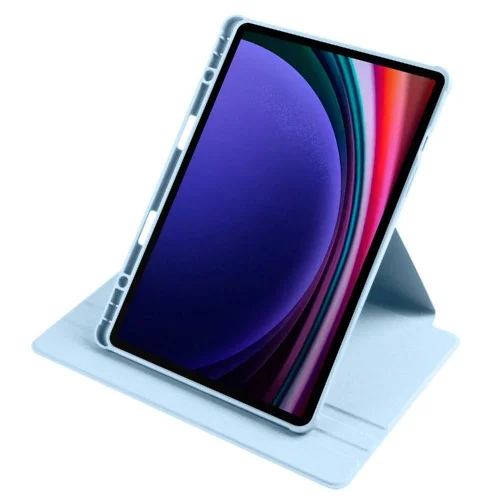 Samsung Galaxy Tab S10  Tablet Kılıfı Termik Kalem Bölmeli Dönebilen Standlı Kapak - Gri