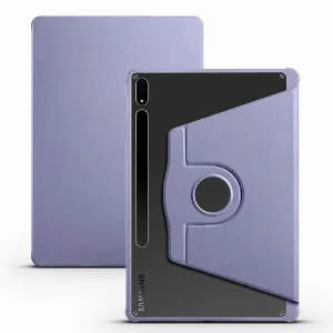 Samsung Galaxy Tab S7 FE T737 Tablet Kılıfı Termik Kalem Bölmeli Dönebilen Standlı Kapak - Lavanta Gri