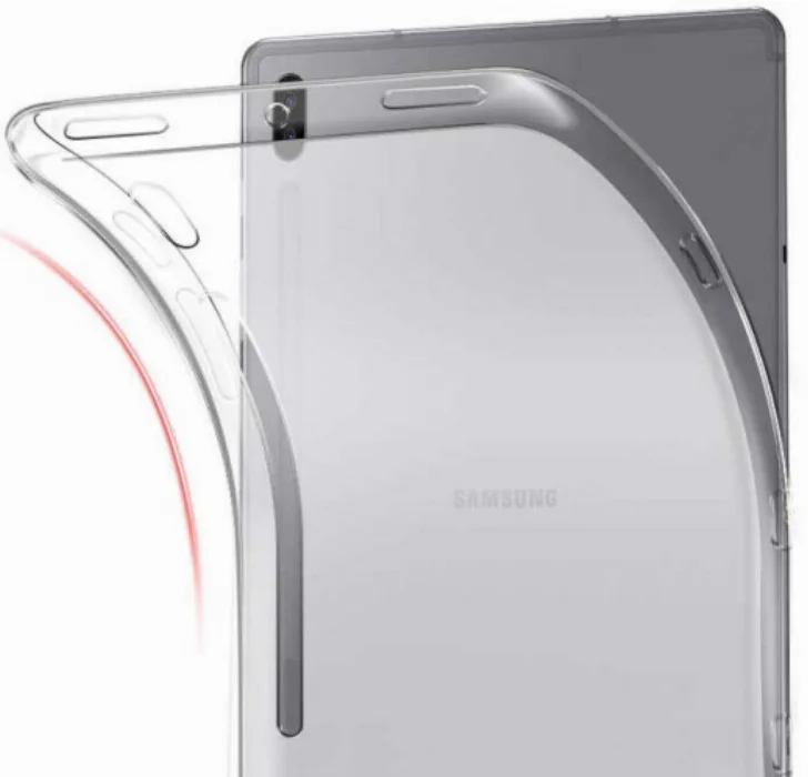 Samsung Galaxy Tab S7 Plus T970 İnce Şeffaf Tablet Süper Silikon - Şeffaf
