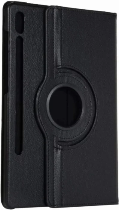Samsung Galaxy Tab S7 Plus T970 Tablet Kılıfı 360 Derece Dönebilen Standlı Kapak - Siyah
