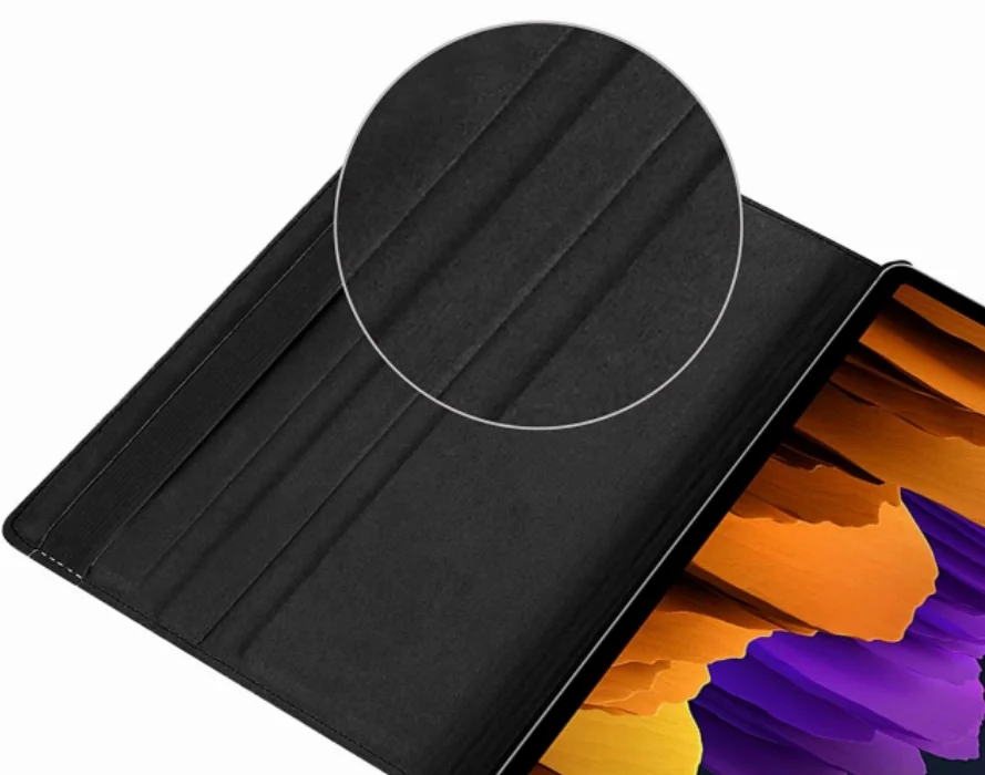 Samsung Galaxy Tab S7 Plus T970 Tablet Kılıfı 360 Derece Dönebilen Standlı Kapak - Siyah
