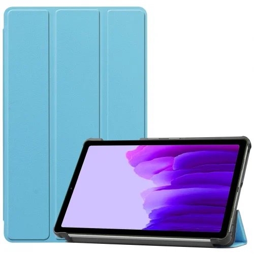 Samsung Galaxy Tab S7 Plus T970 Tablet Kılıfı Standlı Smart Cover Kapak - Mavi