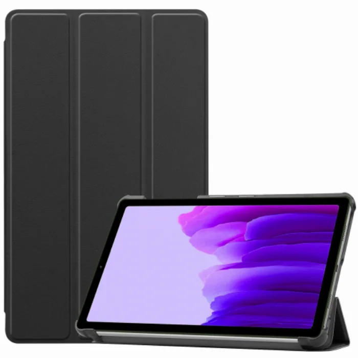 Samsung Galaxy Tab S7 Plus T970 Tablet Kılıfı Standlı Smart Cover Kapak - Siyah