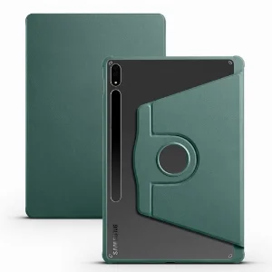Samsung Galaxy Tab S7 Plus T970 Tablet Kılıfı Termik Kalem Bölmeli Dönebilen Standlı Kapak - Yeşil