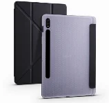 Samsung Galaxy Tab S8 Plus X800 Tablet Kılıfı Standlı Tri Folding Kalemlikli Silikon Smart Cover - Siyah