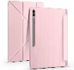 Samsung Galaxy Tab S8 Ultra X900 Tablet Kılıfı Standlı Tri Folding Kalemlikli Silikon Smart Cover - Rose Gold