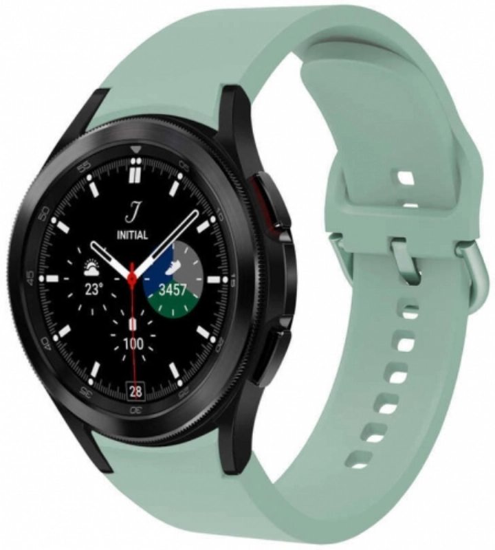 Samsung Galaxy Watch 4 Classic 42mm Silikon Kordon Tokalı Kademeli KRD-50 Kayış - Açık Yeşil