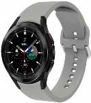 Samsung Galaxy Watch 4 Classic 42mm Silikon Kordon Tokalı Kademeli KRD-50 Kayış - Gri