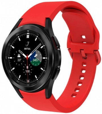 Samsung Galaxy Watch 4 Classic 42mm Silikon Kordon Tokalı Kademeli KRD-50 Kayış - Kırmızı