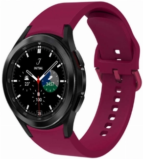 Samsung Galaxy Watch 4 Classic 42mm Silikon Kordon Tokalı Kademeli KRD-50 Kayış - Mürdüm