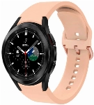 Samsung Galaxy Watch 4 Classic 42mm Silikon Kordon Tokalı Kademeli KRD-50 Kayış - Pembe