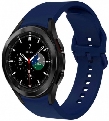 Samsung Galaxy Watch 4 Classic 42mm Silikon Kordon Tokalı Kademeli KRD-50 Kayış - Petrol Mavi